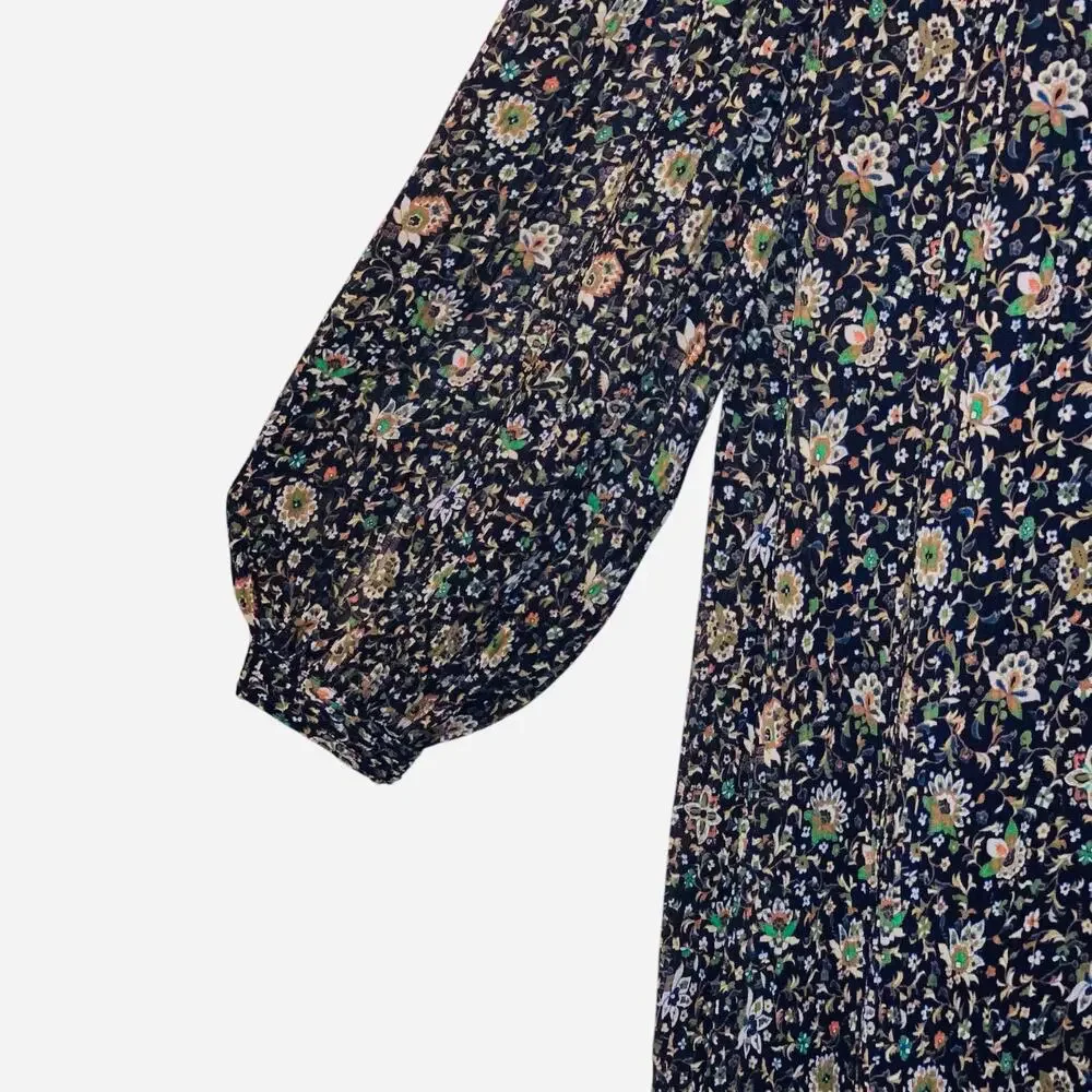 Tory Burch Long Sleeve Floral Dress SZ 14